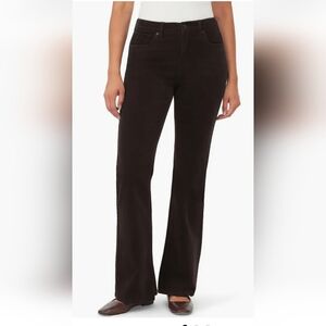 Kensie Womens 6/28 The Natalie High Waist Bootcut Corduroy Pants Brown Jeans